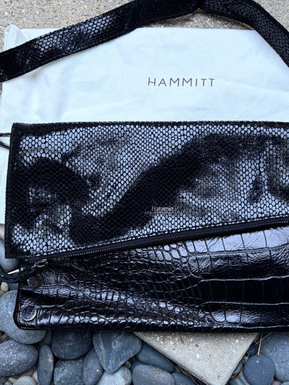 Hammitt Dillon Crocodile Embossed Crossbody (size Medium) - Excellent Condition - Picture 7 of 14